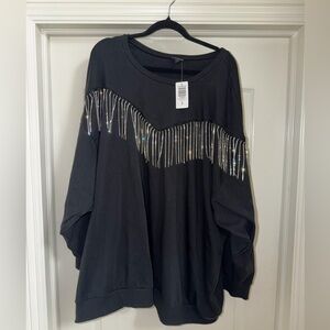 Torrid Black Top with Rhinestone Detailing